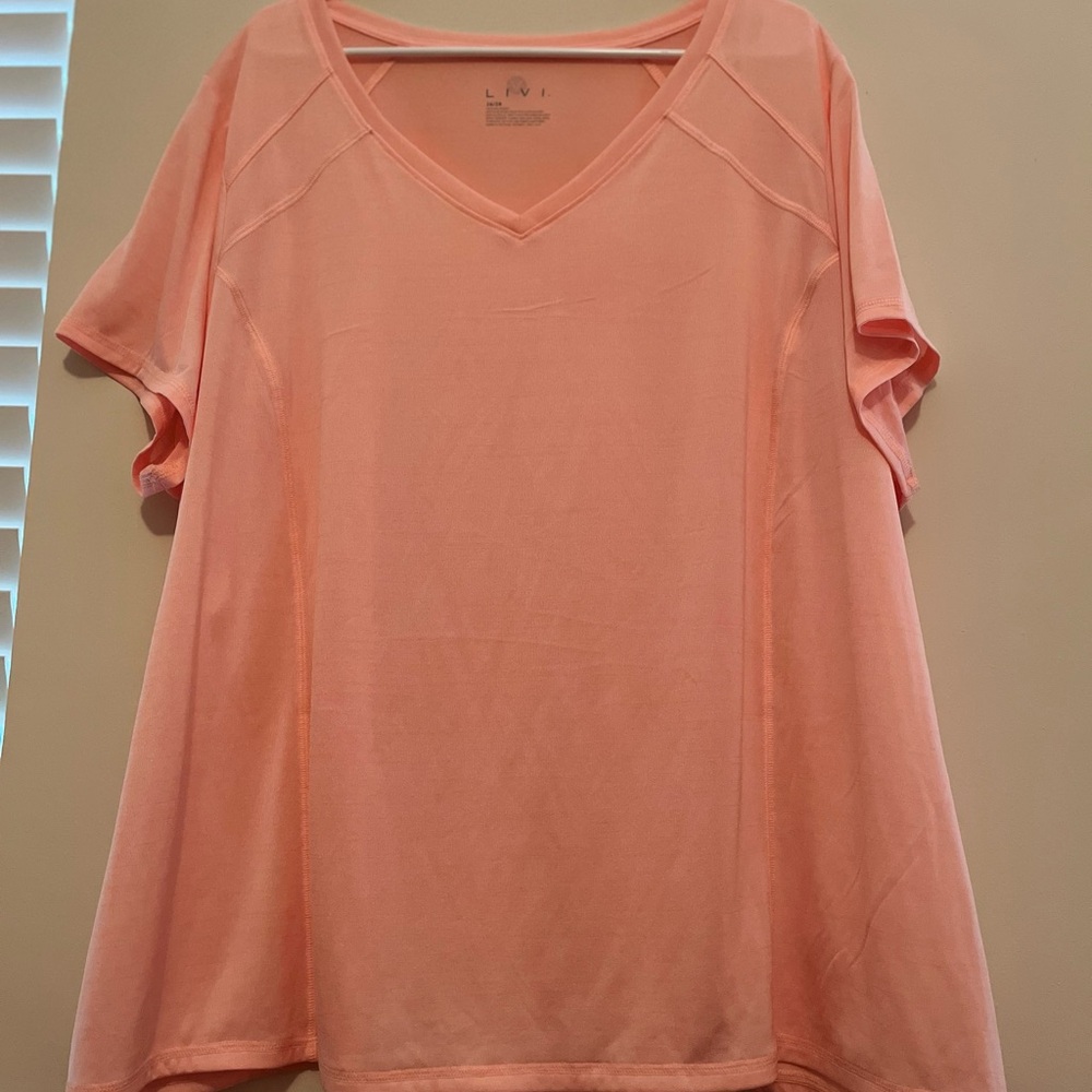 Lane Bryant Livd Women's Light Orange V-Neck Top